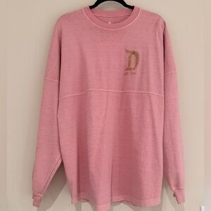 Disneyland Pink Sweatshirt with Gold Logo Size Medium